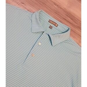Peter Millar Summer Comfort Polo Shirt Mens XL Blue Stripe Performance Golf SS